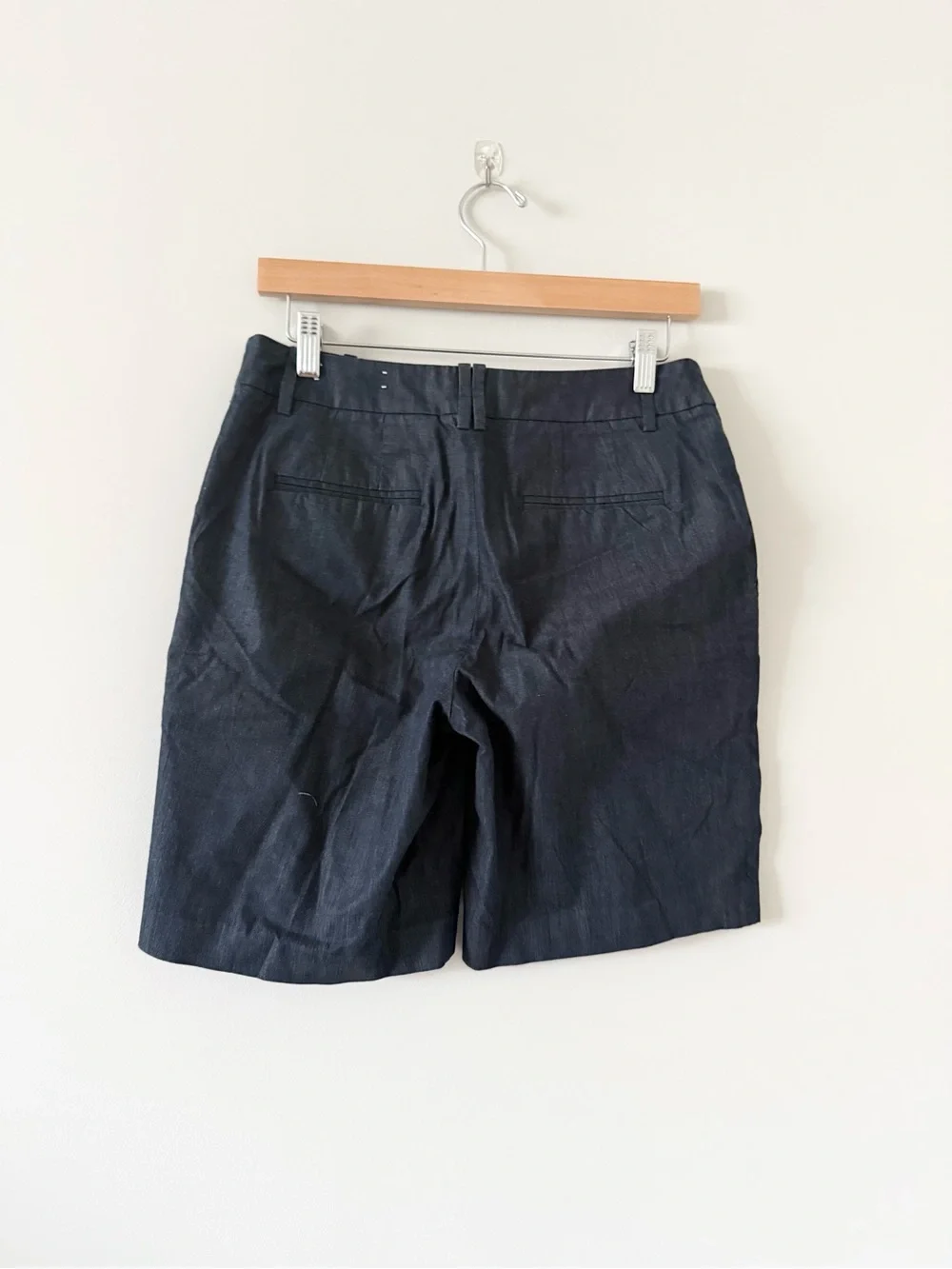 Loft Julie Dark Navy Stretch Denim Bermuda Shorts Size 4